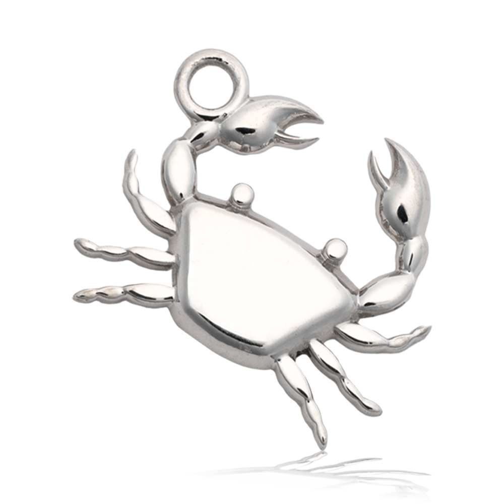 Cherry Jade Gemstone Bracelet with Crab Sterling Silver Charm