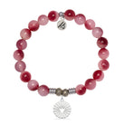 Cherry Jade Gemstone Bracelet with Prayers of Angels Sterling Silver Charm