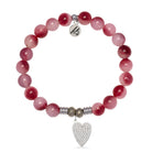 Cherry Jade Gemstone Bracelet with You are Loved Sterling Silver Charm