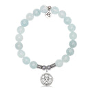 Cherub Charm with Blue Aquamarine Jade Gemstone Bracelet