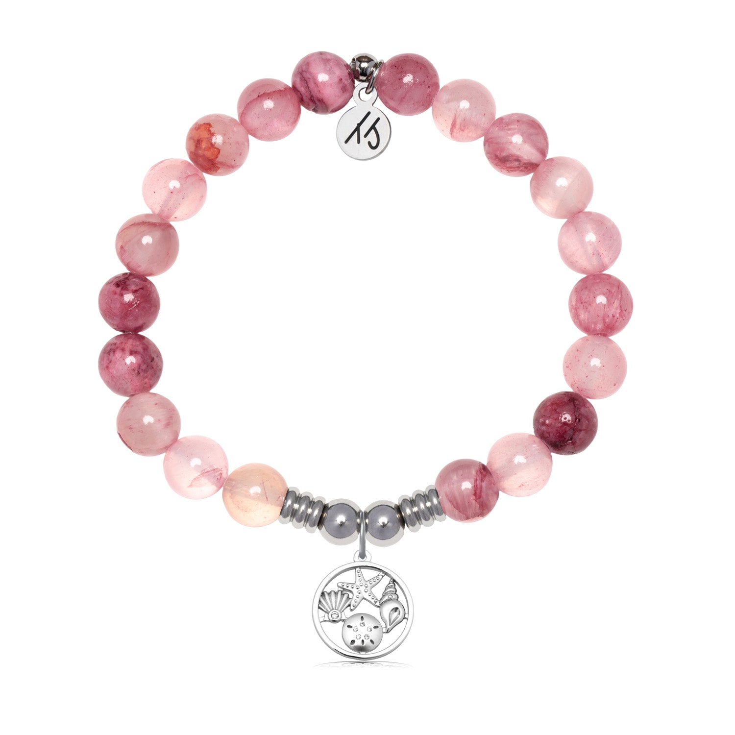 Coastal Memories Charm with Pink Chalcedony Gemstone Bracelet