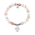 Coastal Memories Charm with White Natural Agate Gemstone Bracelet