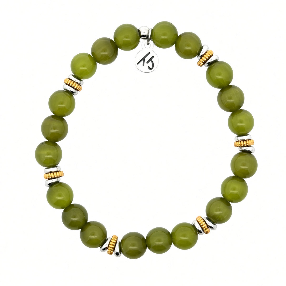 Courage Within Collection- Olive Cats Eye Gemstone Bracelet