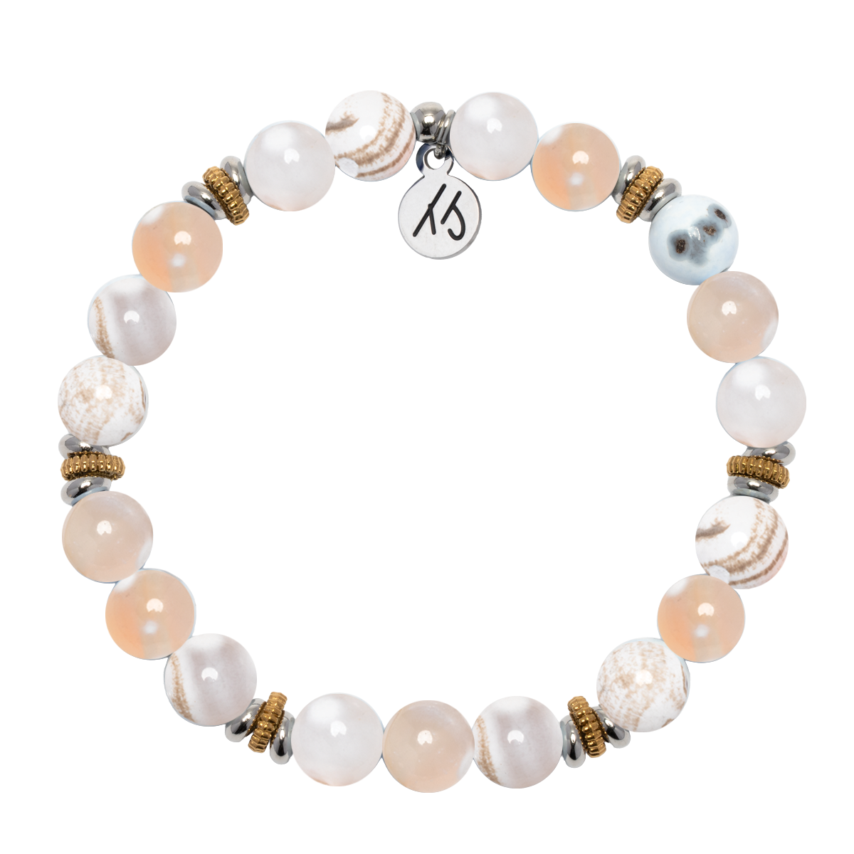 Courage Within Collection- White Natural Agate Gemstone Bracelet