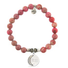 Cranberry Jasper Gemstone Bracelet with 11:11 Sterling Silver Charm