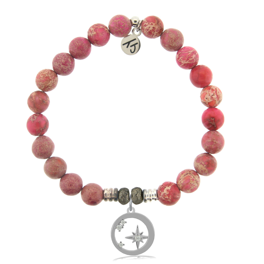 Cranberry Jasper Gemstone Bracelet with What Is Meant To Be Sterling Silver Charm