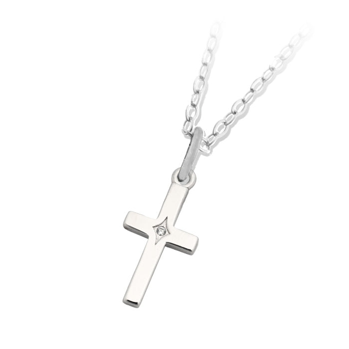 Cross CZ Charm Necklace