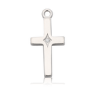 Cross CZ Charm with White Natural Agate Gemstone Bracelet