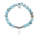 Cross CZ with Larimar Jasper Gemstone Bracelet