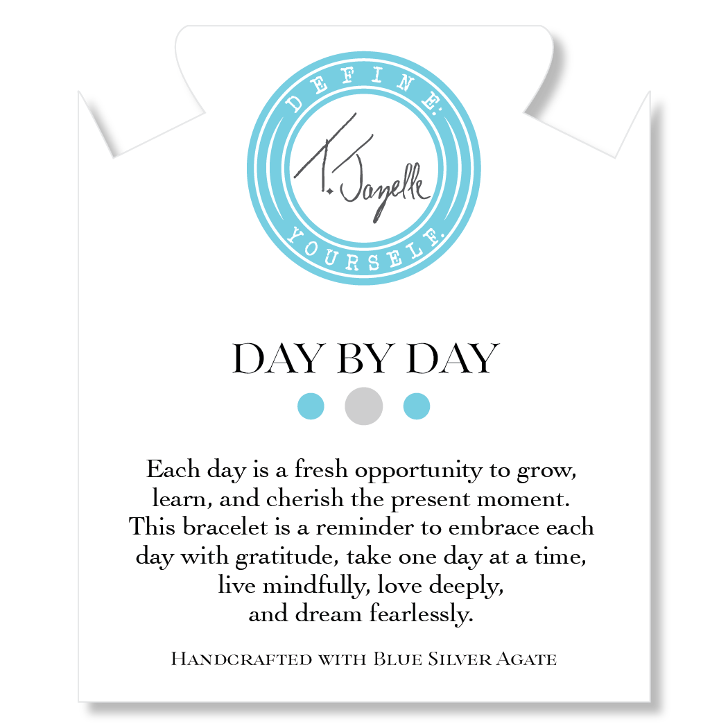 Day by Day Collection- Blue Silver Agate Gemstone Bracelet