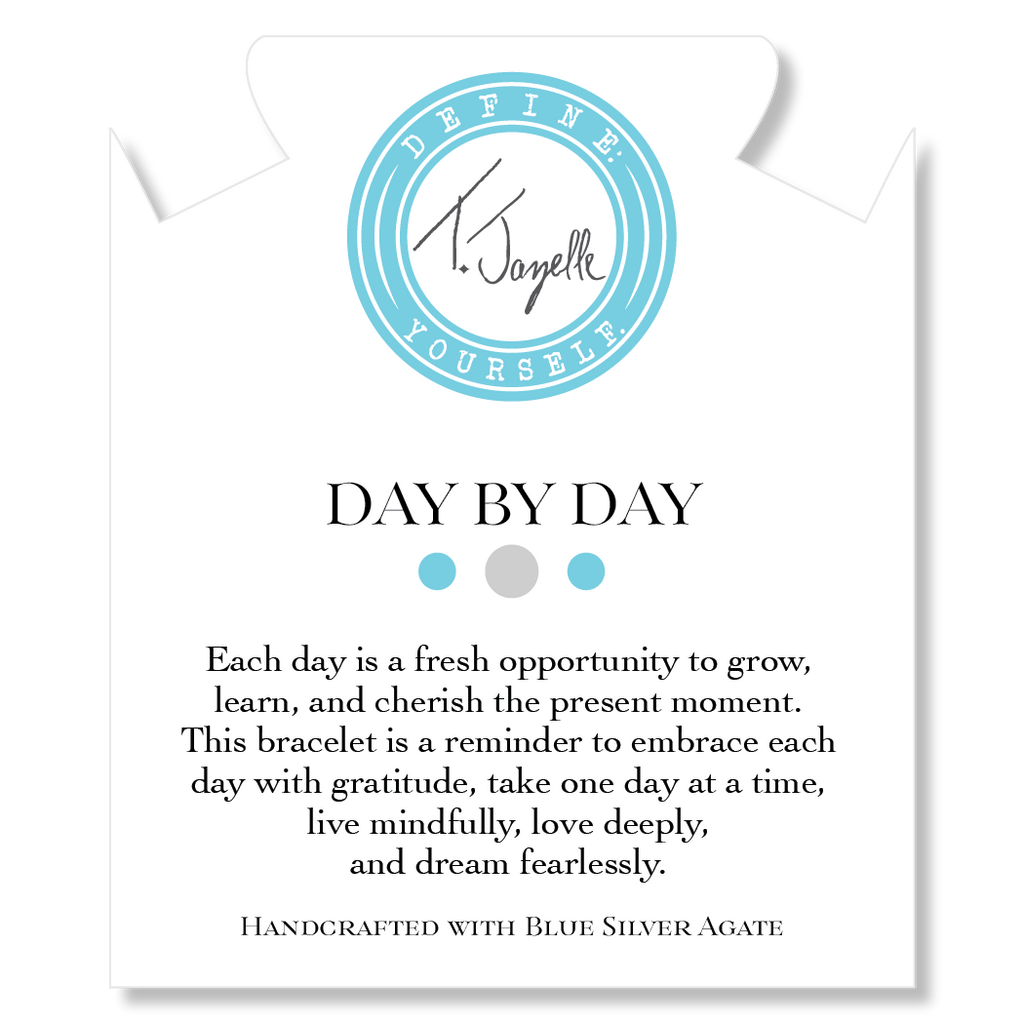 Day by Day Collection- Blue Silver Agate Gemstone Bracelet