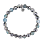 Defining Bracelet- Balance Bracelet with Blue Silver Agate Gemstones
