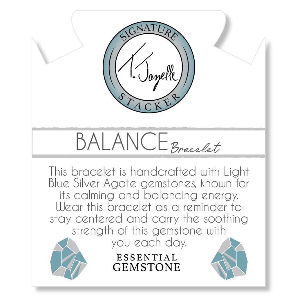 Defining Bracelet- Balance Bracelet with Blue Silver Agate Gemstones