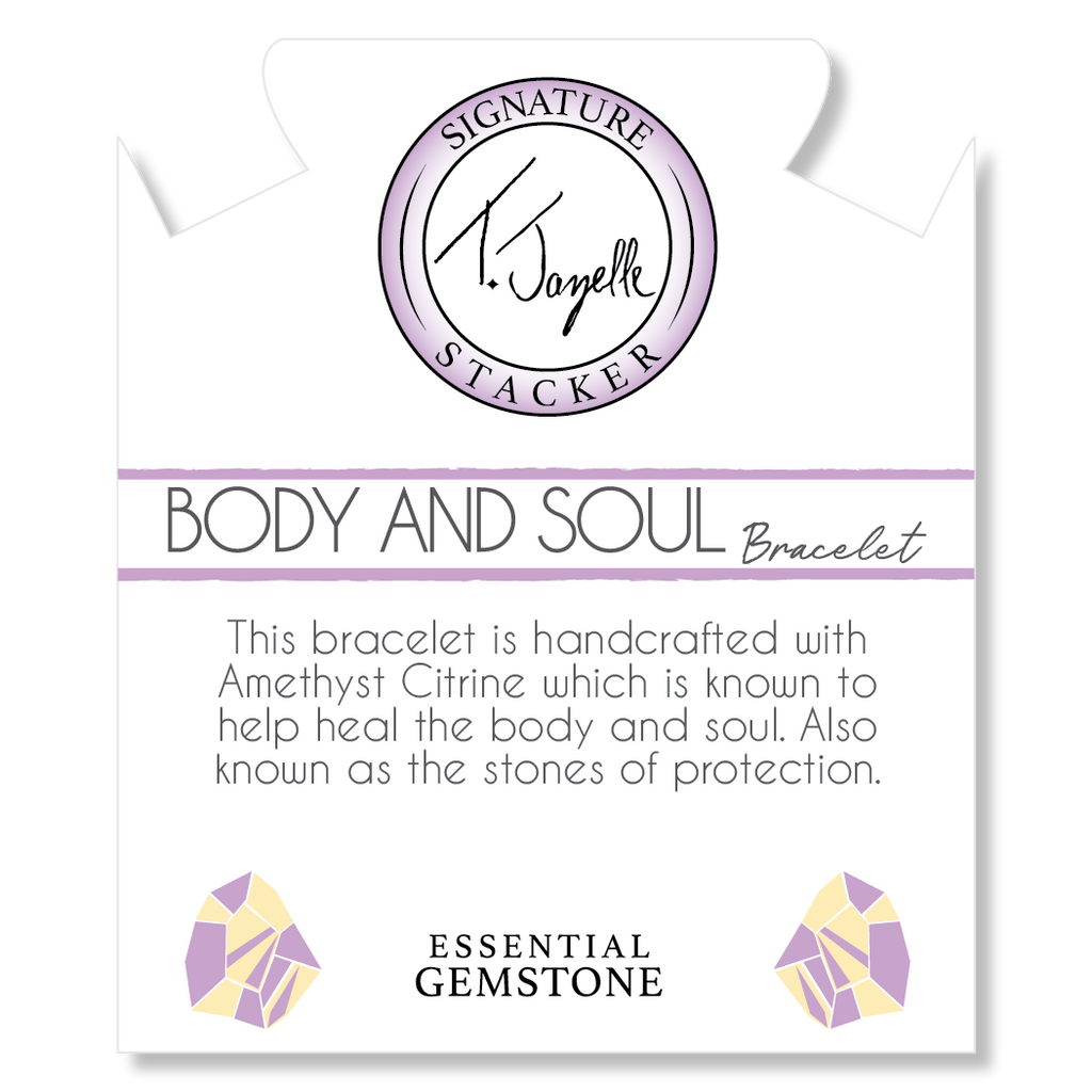 Defining Bracelet- Body and Soul Bracelet with Amethyst Citrine Gemstones
