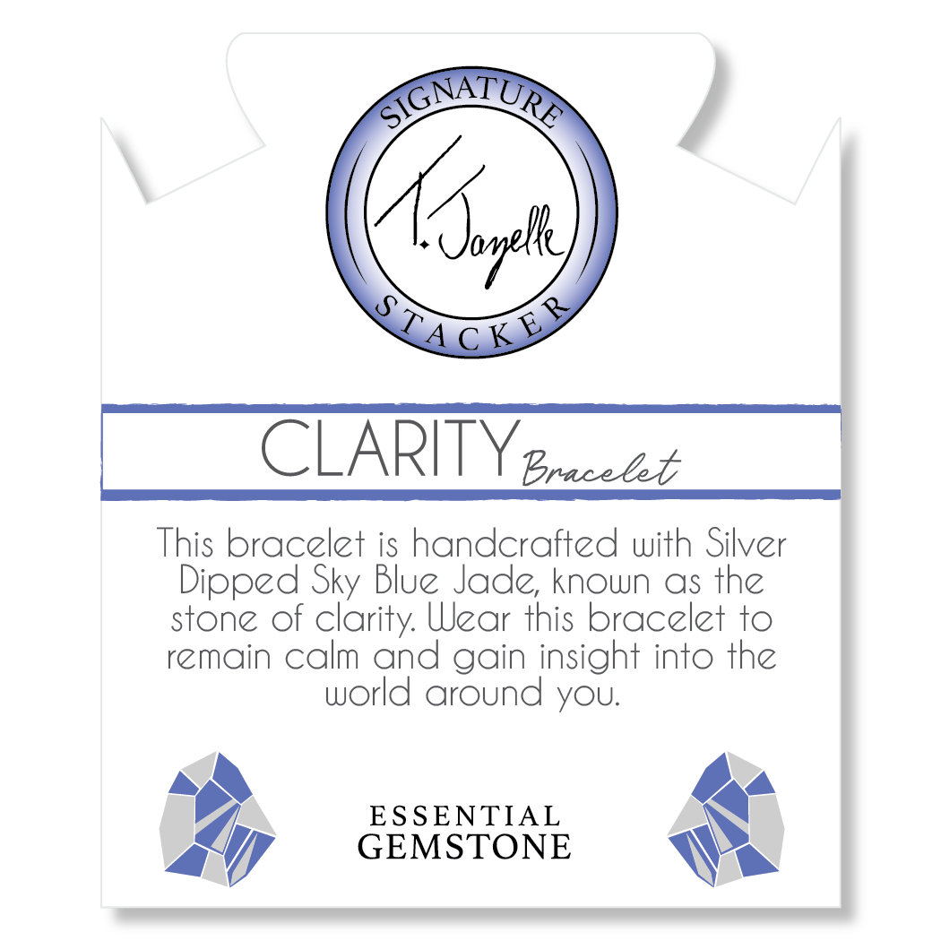 Defining Bracelet- Clarity Bracelet with Silver Dipped Sky Blue Agate Gemstones