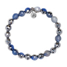 Defining Bracelet- Clarity Bracelet with Silver Dipped Sky Blue Agate Gemstones