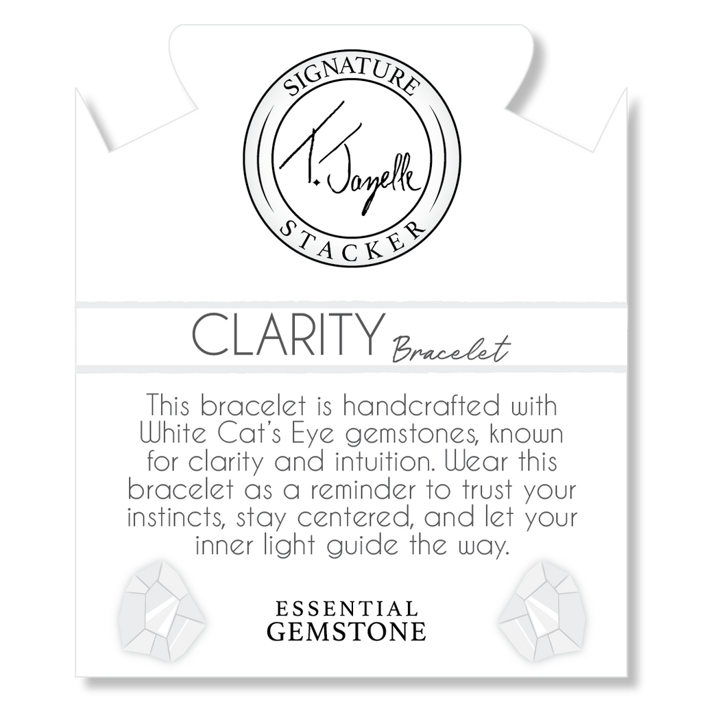 Defining Bracelet- Clarity Bracelet with White Cats Eye Gemstones