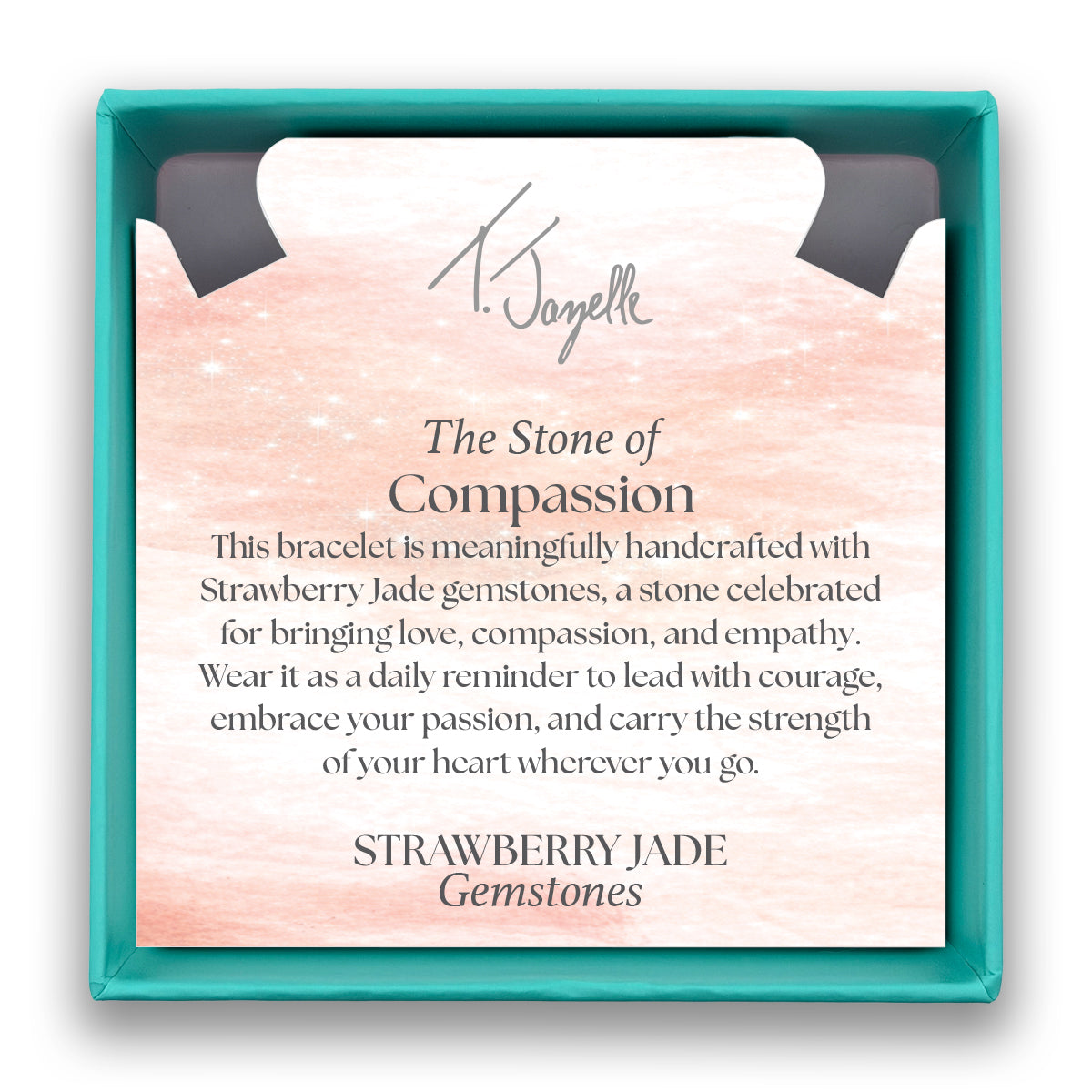 Defining Bracelet- Compassion Bracelet with Strawberry Jade Gemstones