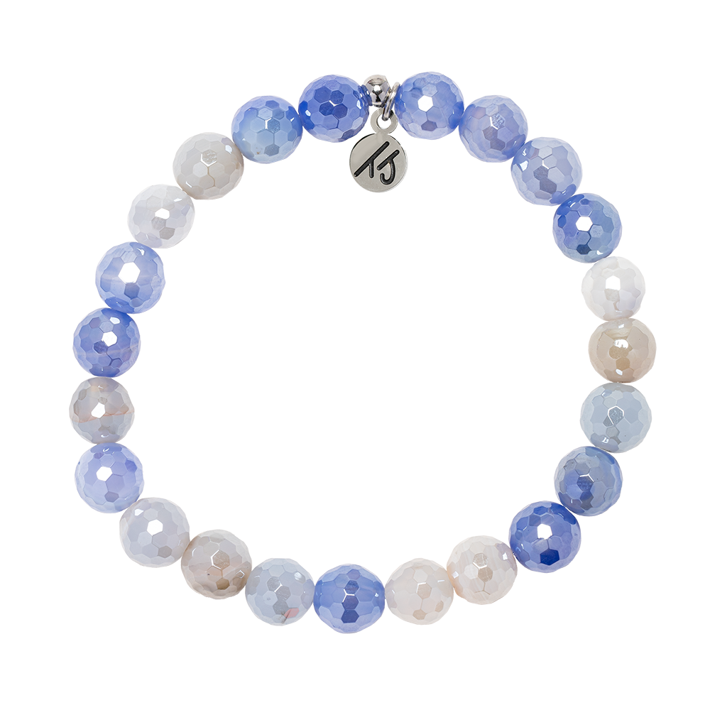 Defining Bracelet- Creativity Bracelet with Blue Sparkle Agate Gemstones