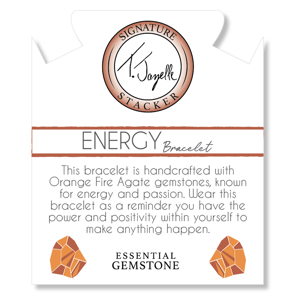 Defining Bracelet- Energy Bracelet with Orange Fire Agate Gemstones