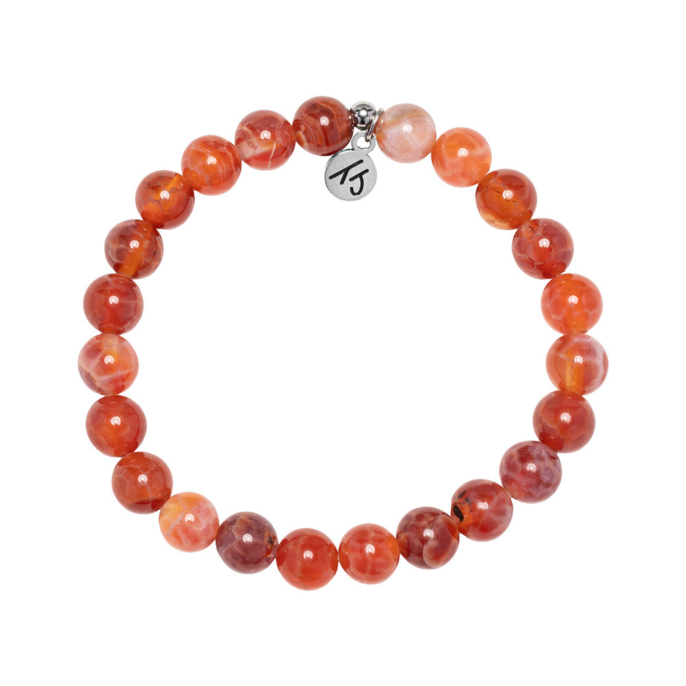 Defining Bracelet- Energy Bracelet with Orange Fire Agate Gemstones