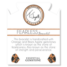 Defining Bracelet- Fearless Bracelet with Orange Black Agate Gemstones