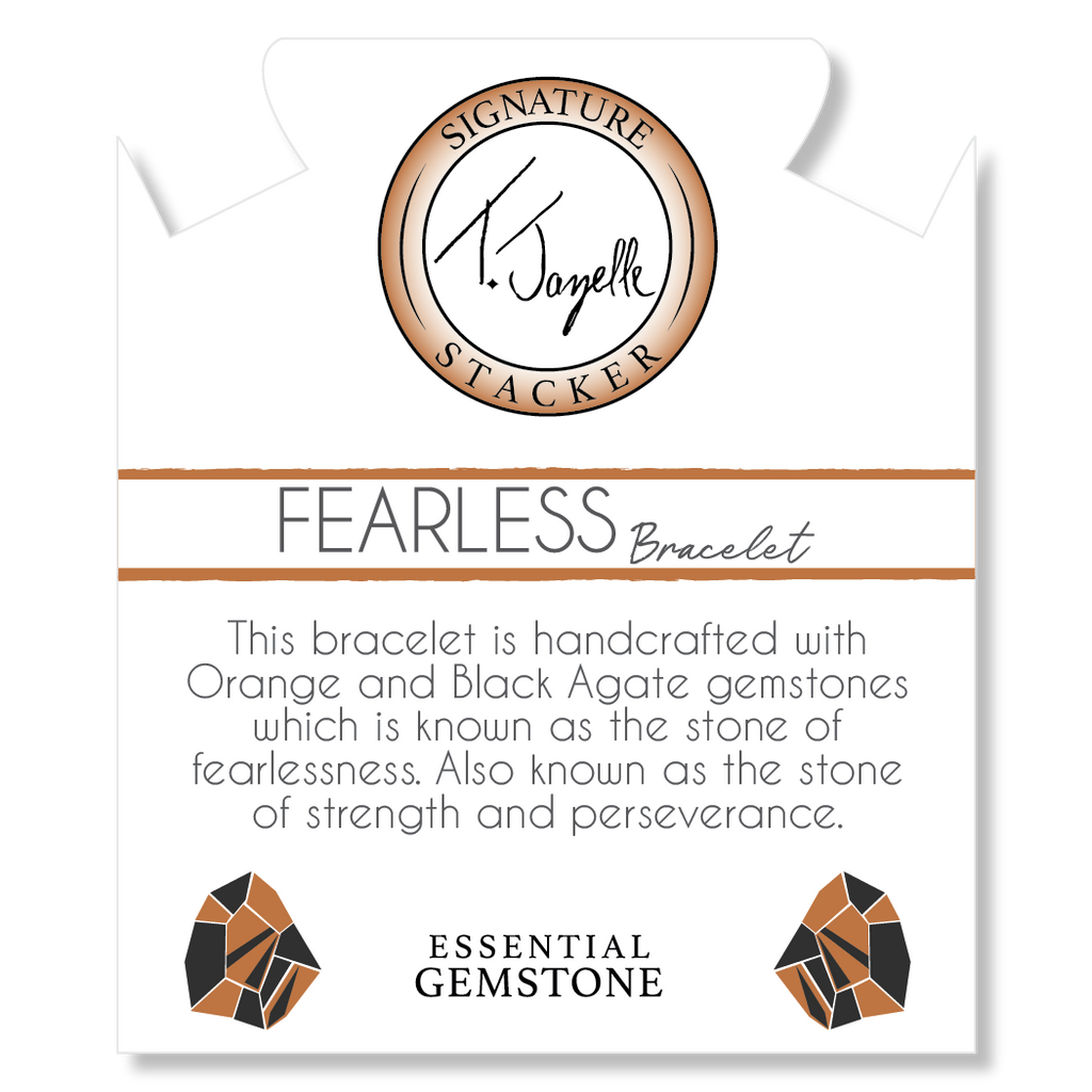 Defining Bracelet- Fearless Bracelet with Orange Black Agate Gemstones