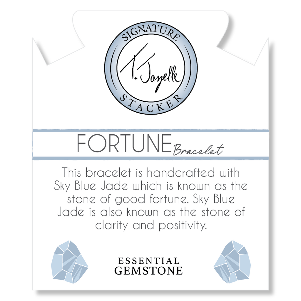Defining Bracelet- Fortune Bracelet with Sky Blue Jade Gemstones