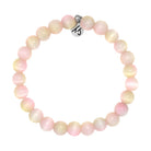 Defining Bracelet- Glow Bracelet with Pink Champagne Cats Eye Gemstones