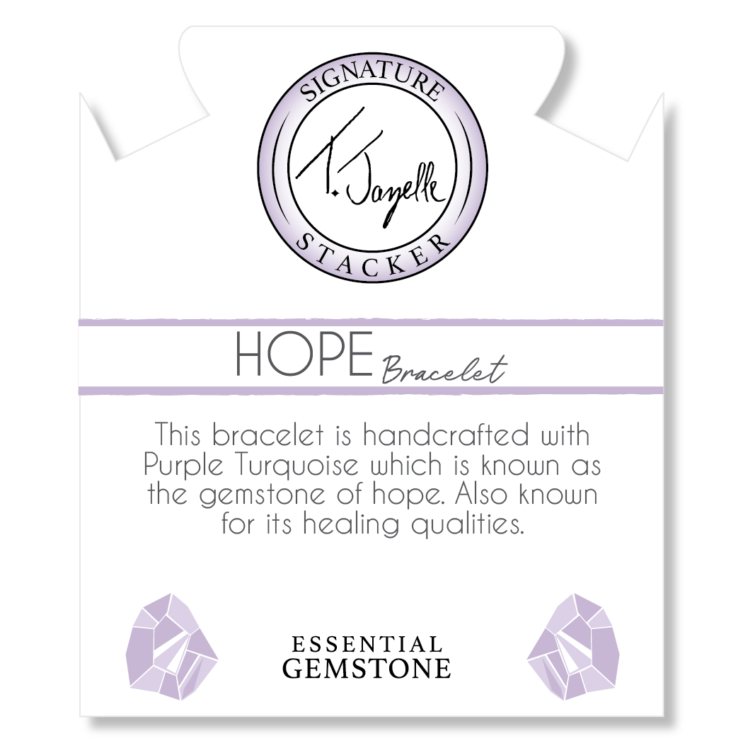 Defining Bracelet- Hope Bracelet with Purple Turquoise Gemstones