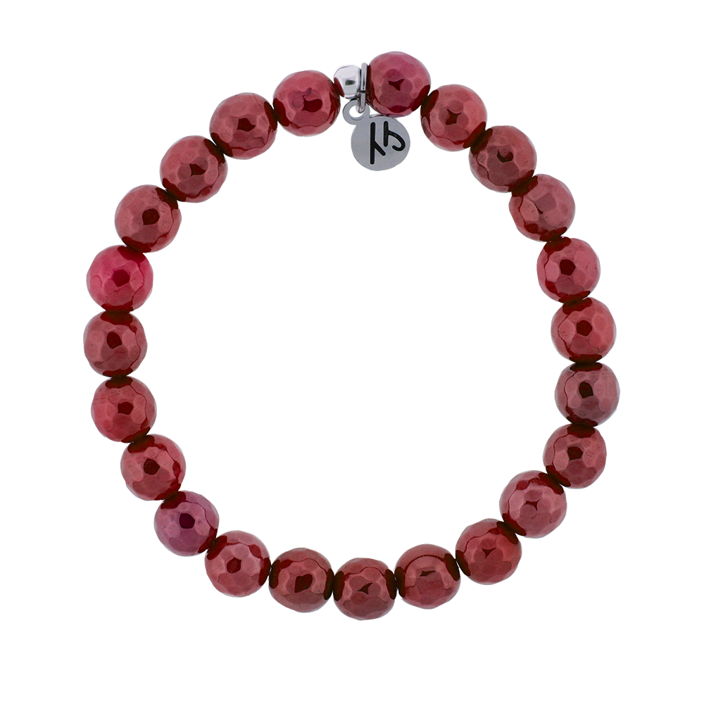 Defining Bracelet- Inner Peace Bracelet with Maroon Jade Gemstones