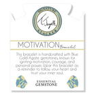 Defining Bracelet- Motivation Bracelet with Blue Gold Agate Gemstones