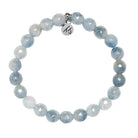 Defining Bracelet- Peace Bracelet with Aquamarine Jade Gemstones