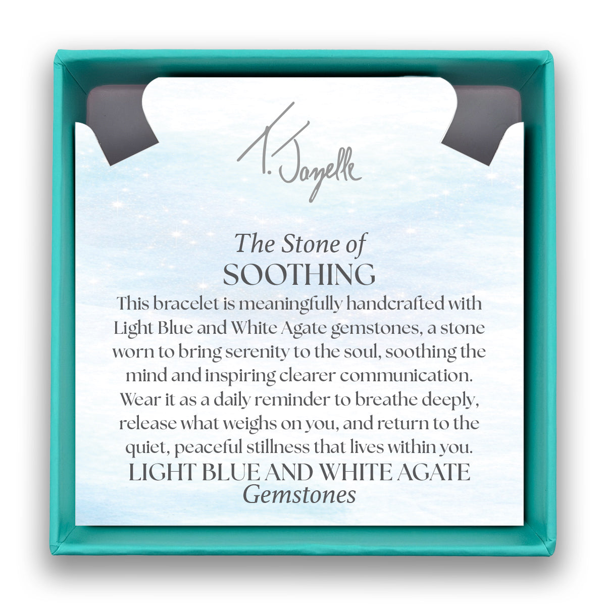 Defining Bracelet- Soothing Bracelet with Light Blue White Agate Gemstones