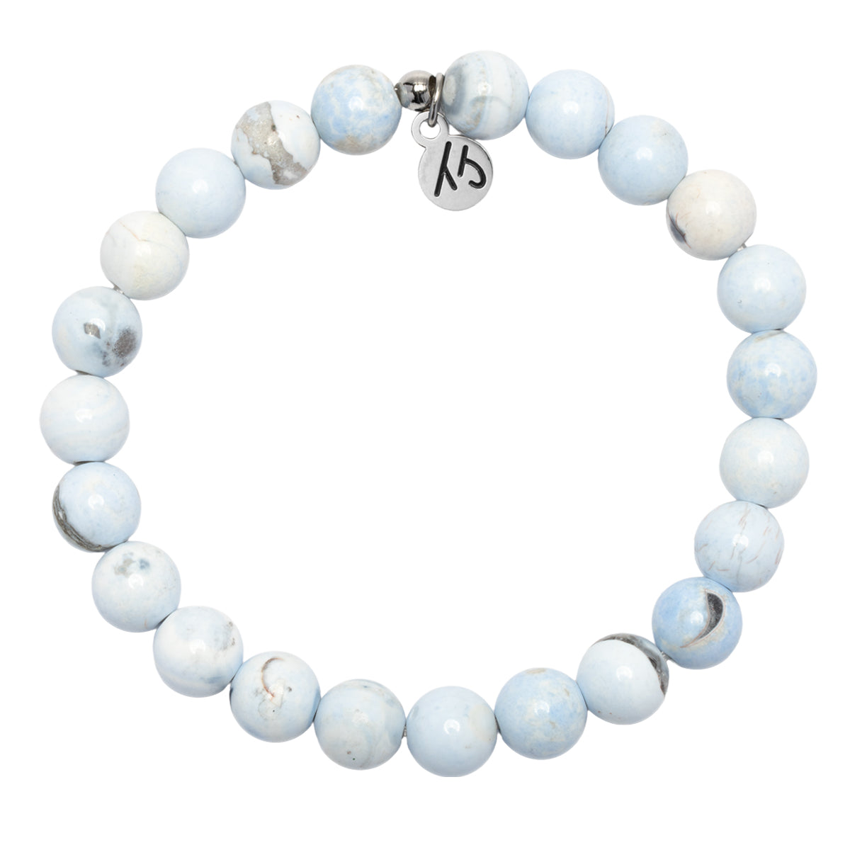 Defining Bracelet- Soothing Bracelet with Light Blue White Agate Gemstones