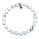 Defining Bracelet- Soothing Bracelet with Light Blue White Agate Gemstones