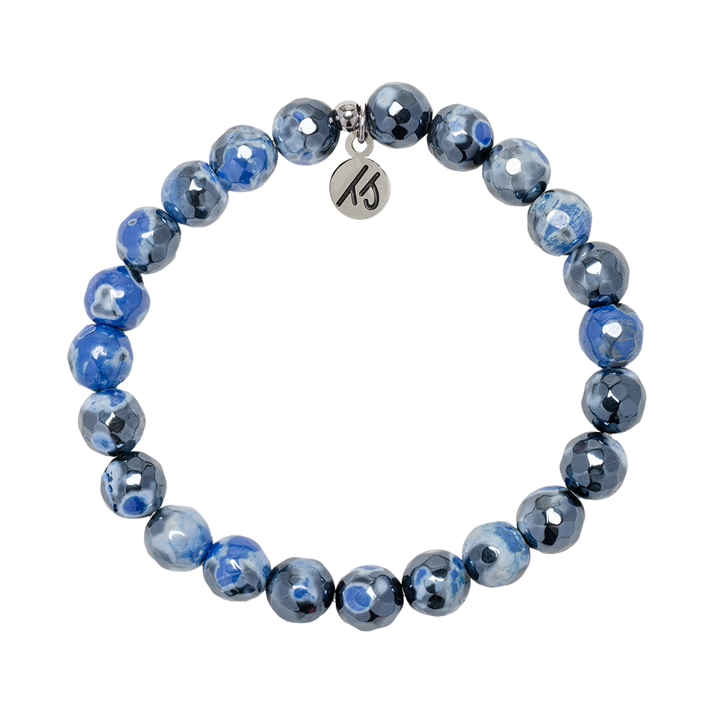 Defining Bracelet- Stability Bracelet with Denim Blue Agate Gemstones