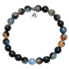 Defining Bracelet- Strength Bracelet with Black and Blue Agate Gemstones