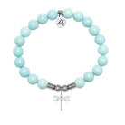 Dragonfly Charm with Blue Turquoise Gemstone Bracelet