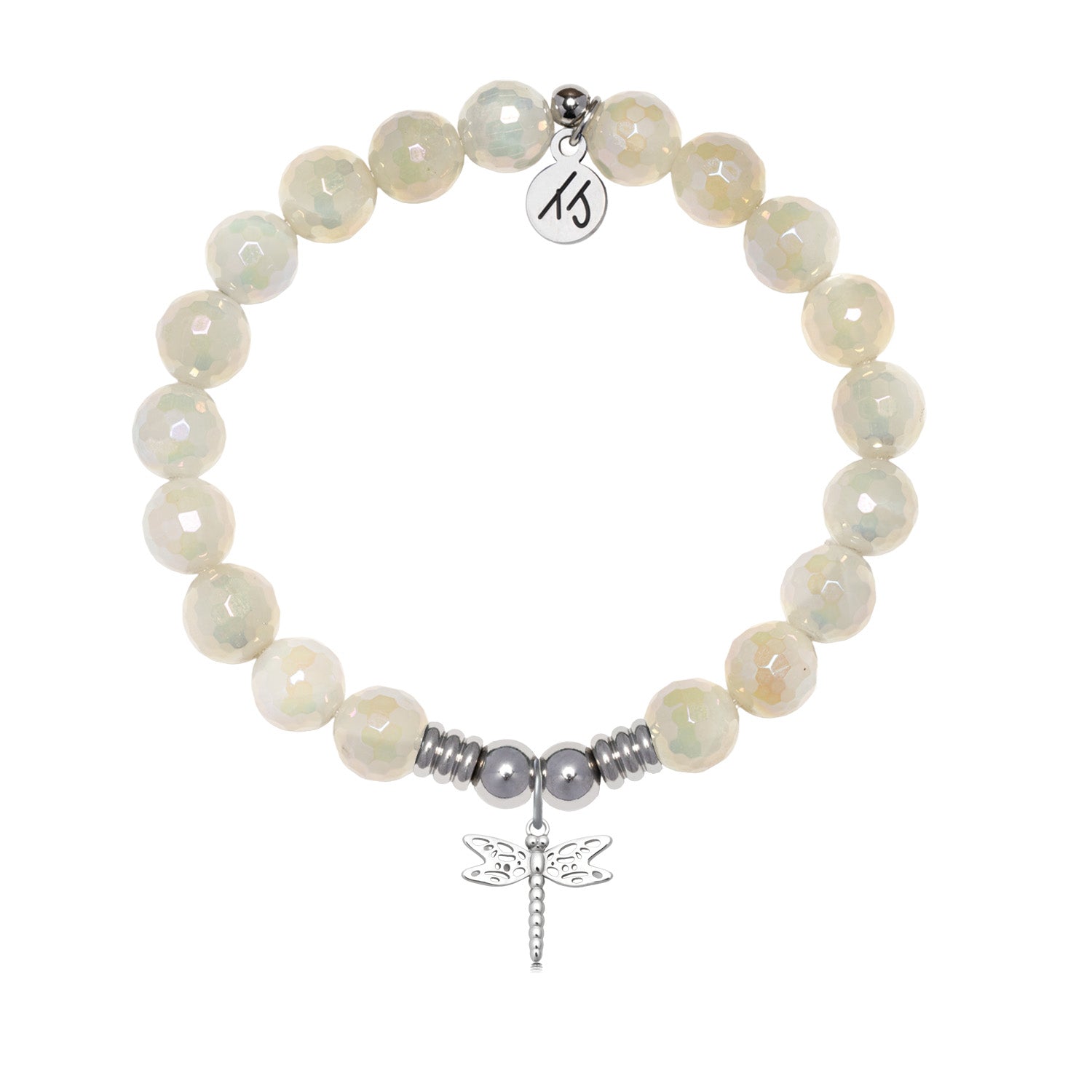 Dragonfly Charm with Moonstone Gemstone Bracelet