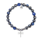 Dragonfly Charm with Silver Dipped Sky Blue Agate Gemstone Bracelet