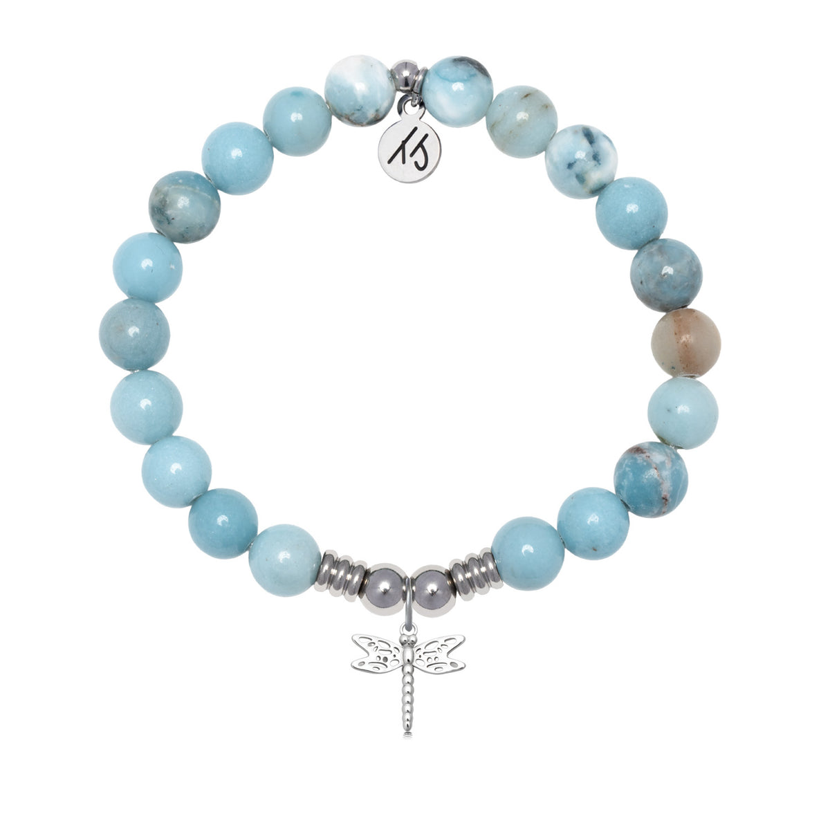Dragonfly with Larimar Jasper Gemstone Bracelet