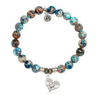 Earth Jasper Gemstone Bracelet with Angel Love Sterling Silver Charm