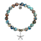 Earth Jasper Gemstone Bracelet with Renewal Sterling Silver Charm