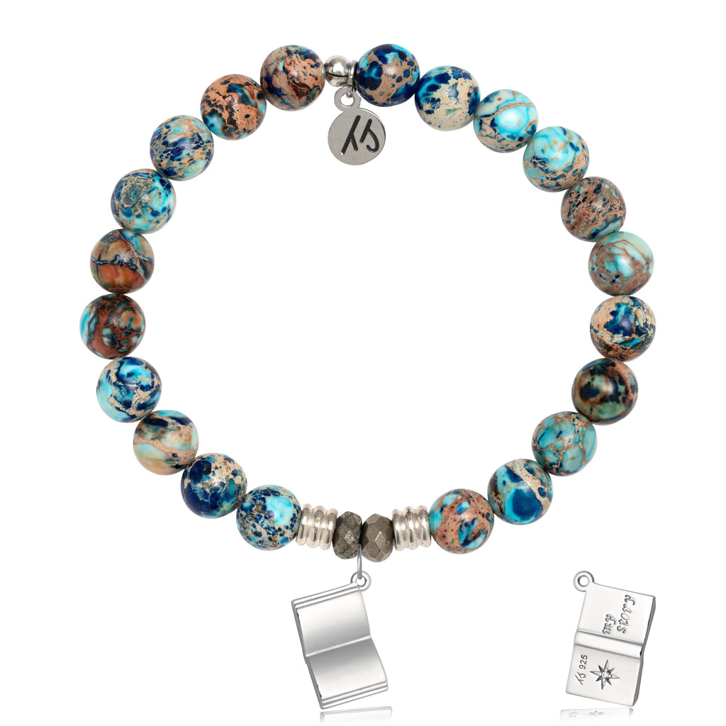 Earth Jasper Gemstone Bracelet with Your Story Sterling Silver Charm