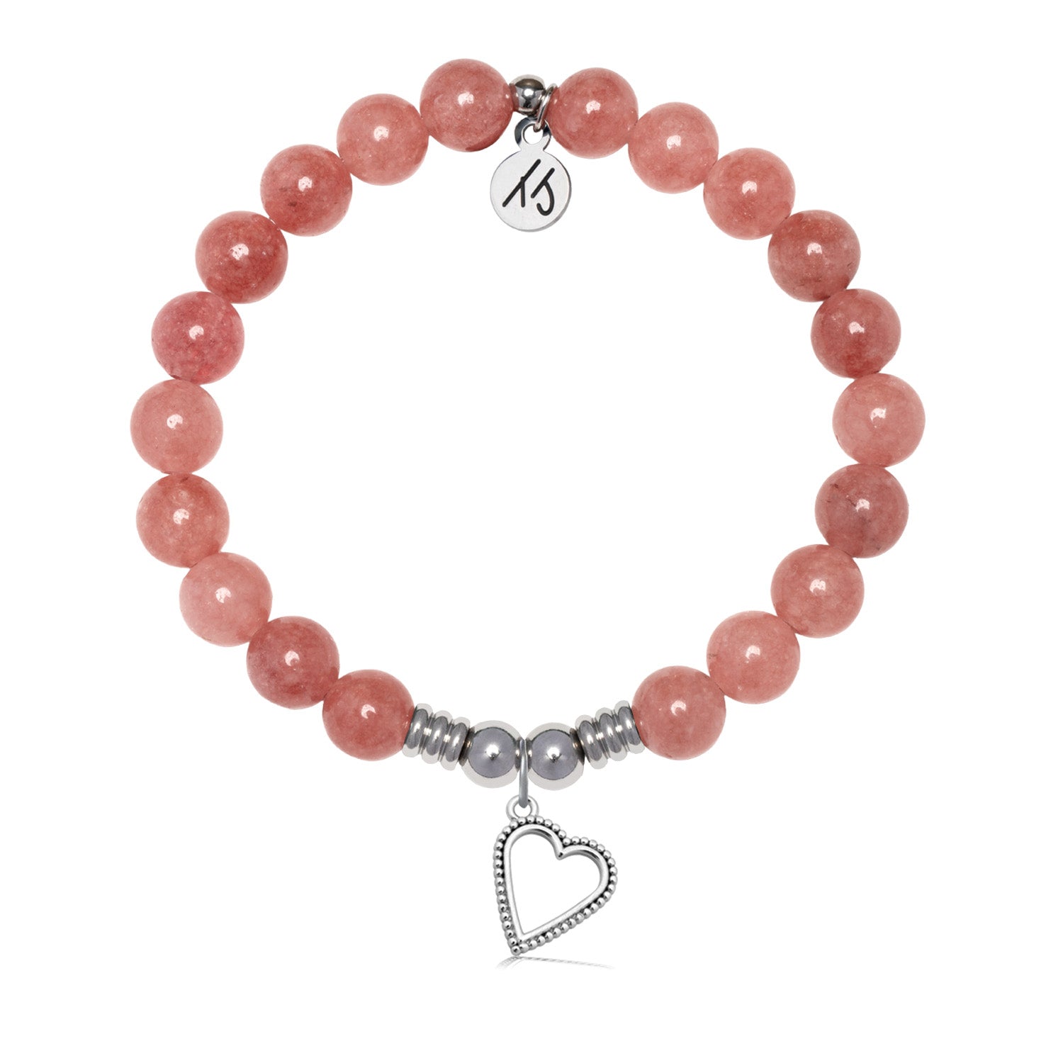 Everlasting Love Charm with Strawberry Jade Gemstone Bracelet