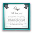 Faith Hope Love Charm with Aqua Agate Gemstone Bracelet