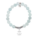 Faith Hope Love Charm with Blue Aquamarine Jade Gemstone Bracelet