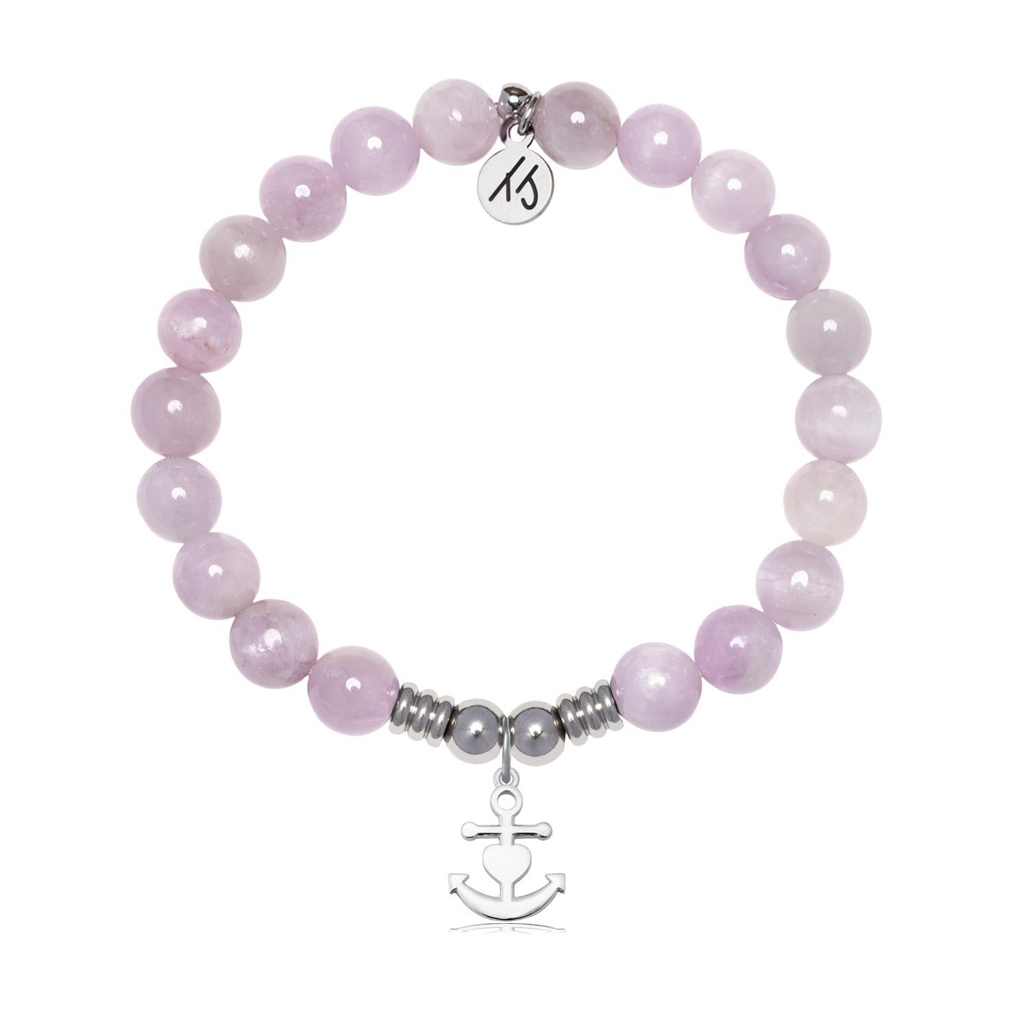 Faith Hope Love Charm with Kunzite Gemstone Bracelet
