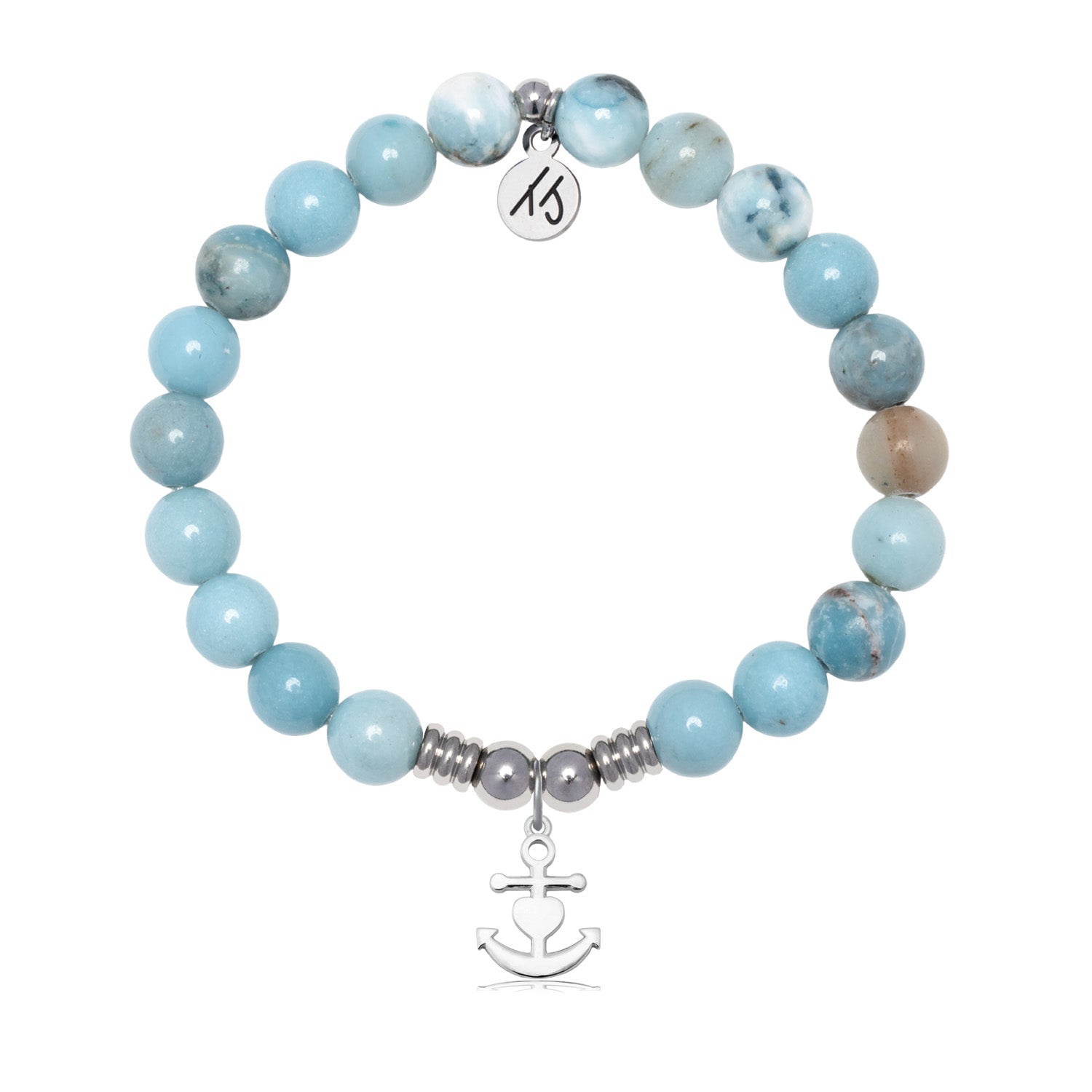 Faith Hope Love with Larimar Jasper Gemstone Bracelet